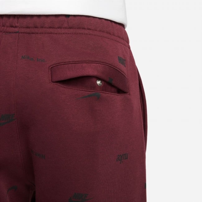Nike Club Fleece Brushed-Back Allover Print Jogger Pants 'Black