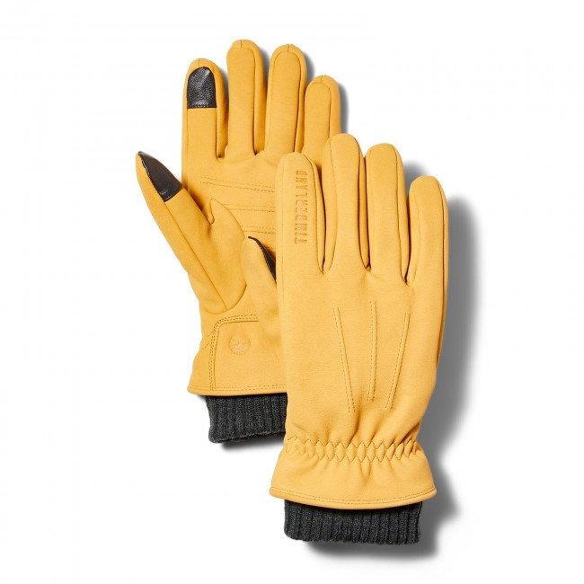 Timberland men's knitcuff leather gloves Gloves Sportland Outlet